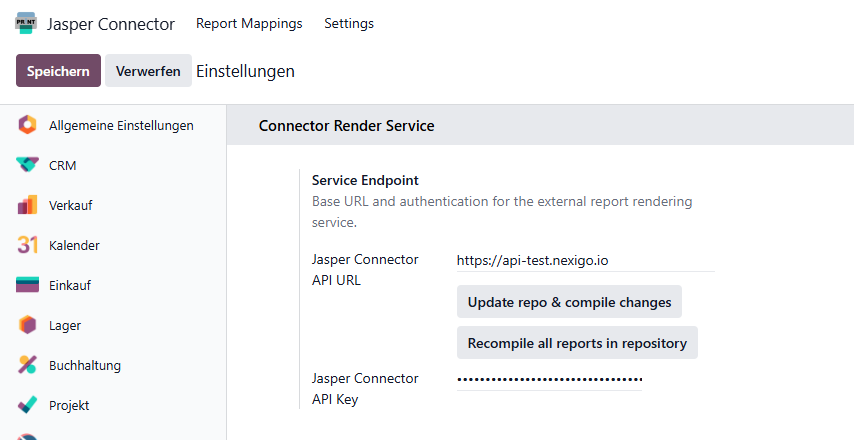 Screenshot: Konfigurationsmaske