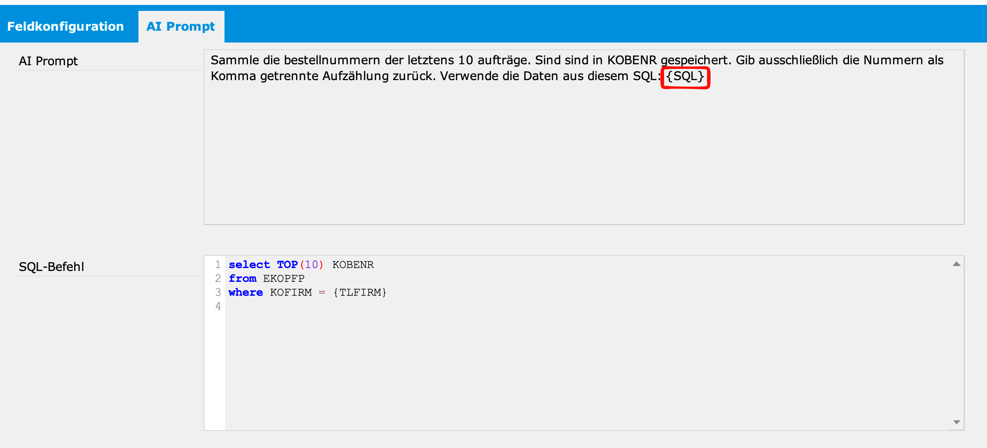 Prompt Konfiguration